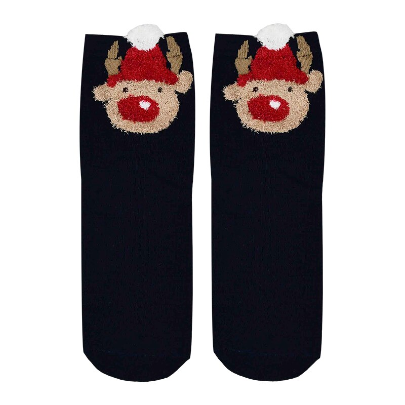 1 Paar Vrouwen Sokken Casual Winter Kerst Sokken David 'S Herten Katoen Cartoon Warm Houden Leuke Dame Meisjes Sok Kerst: B04