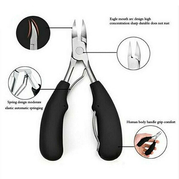 Cortauñas para uñas gruesas o encarnadas, tijeras de acero inoxidable para uñas de los pies BM88