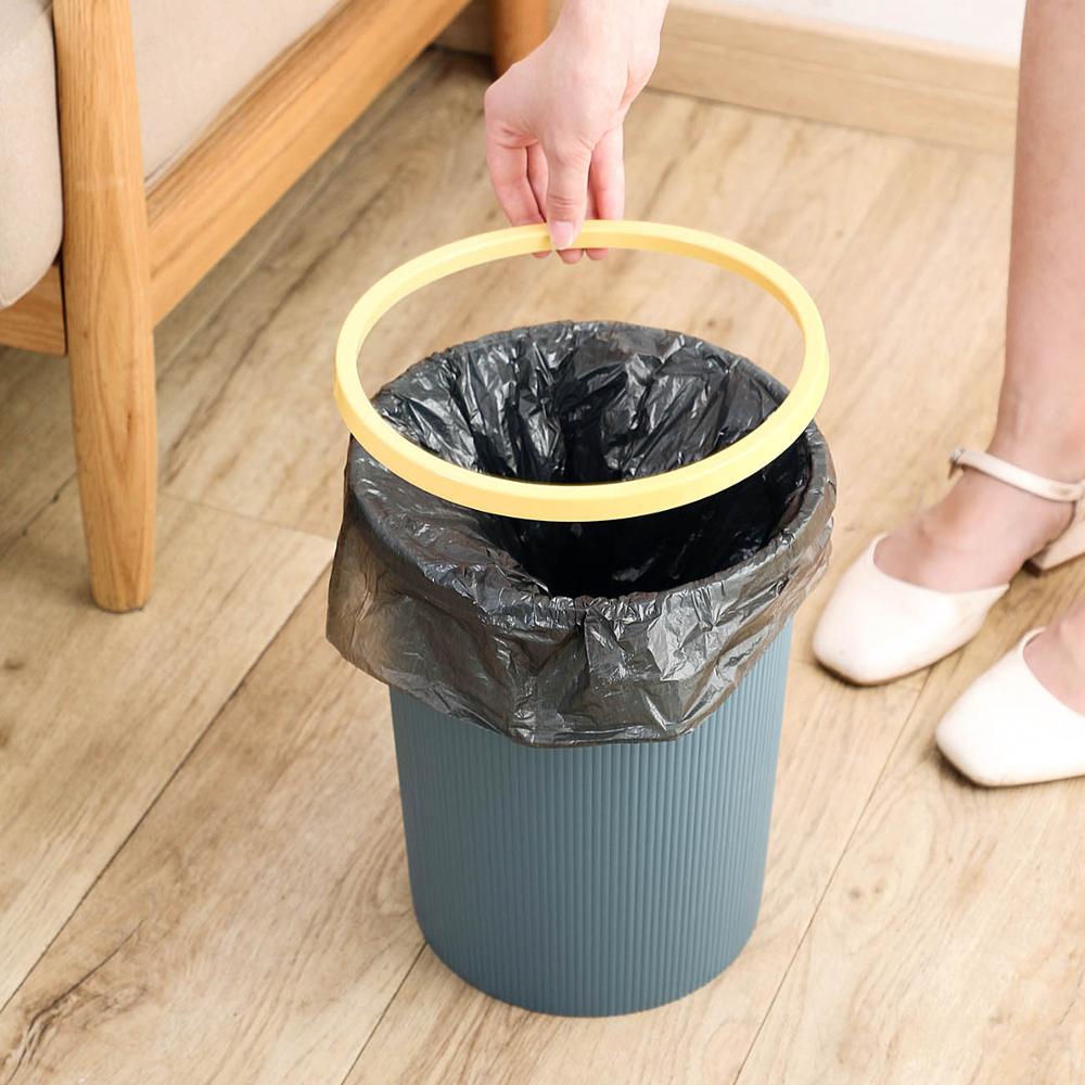 1pc søppeldunker med klemring husholdningslokk uten lokk plast papirkurv dårlig kjøkken søppel søppelbeholder