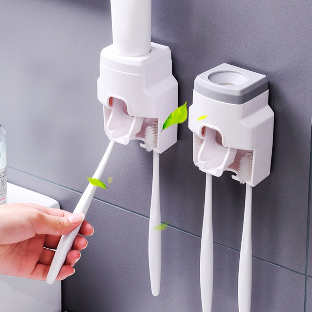 Automatic Toothpaste Dispenser Bathroom Toothbrush Holder Wall Mount Toothpaste Squeezer For Toilet Home Bathroom Accessories