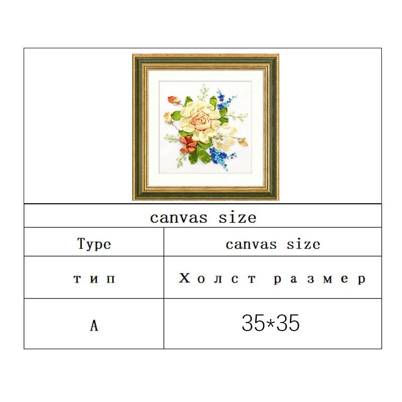 Peonía flor kit de bordado de cinta varios cuadros de pintura artesanía DIY a mano costura decoración atística de pared 7 patrones