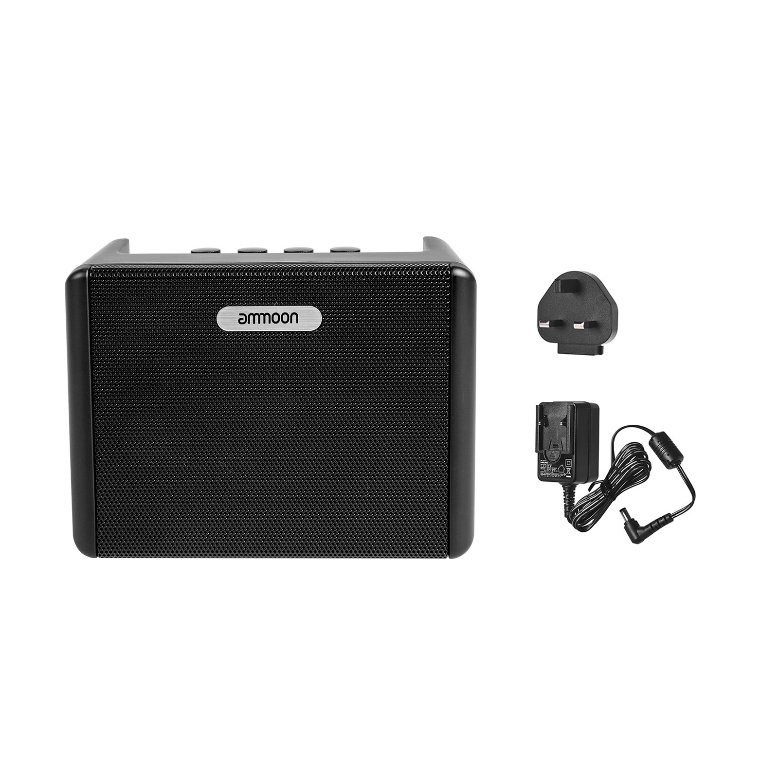 Ammoon-Amplificador de guitarra eléctrica de escritorio AM-3, amplificador de 3,2 W, efectos de retardo de distorsión integrados con salida de auriculares de 3,5mm, entrada Aux: UK Plug