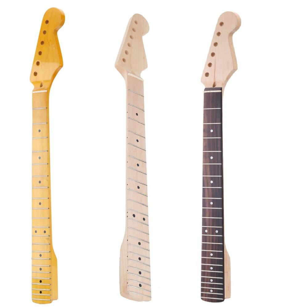 22 Fret Geel/Hout kleur Gloss Maple Gitaar Hals Maple Toets met Dot voor ST FD Elektrische gitaar Vervanging