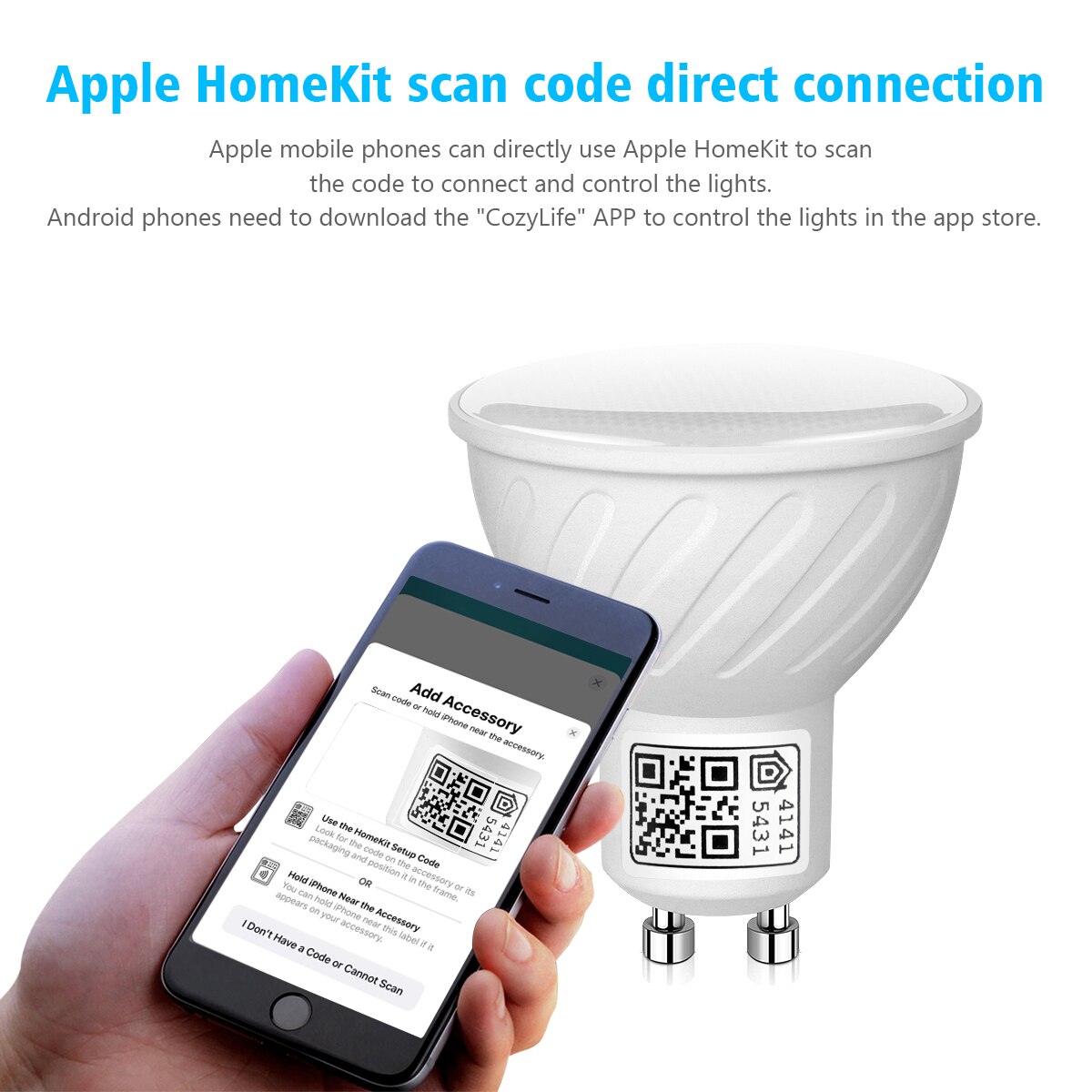 GU10 Homekit Smart LED Candle Light Bulb RGBCW Night Spotlight Lamp Dimmable Siri Voice APP Control For Apple Alexa Google Home