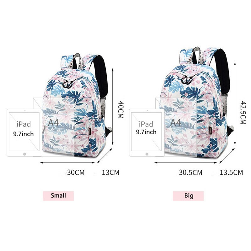 Wasserdichte Polyester Frauen Rucksack Blume Druck Weibliche Täglichen Laptop Rucksack Mädchen Hochschule Mochila