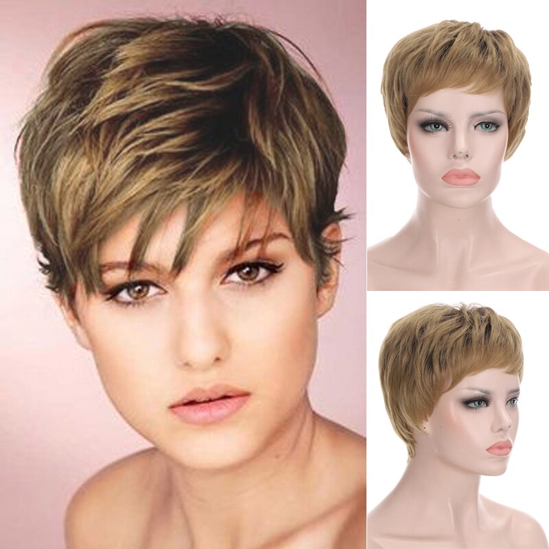 Short Wigs for Women Heat Resistant Synthetic Pixie Cut Wig Costume Cosplay Party Hair Wig