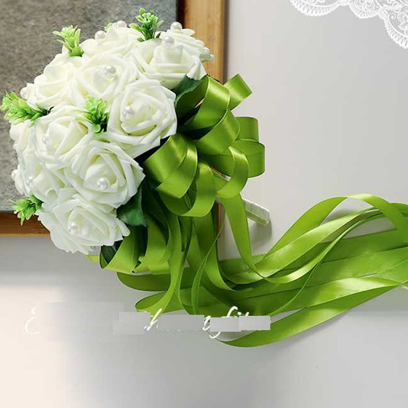Simulation PE Rose Bride ivory White Hand Bouquet wedding bouquet