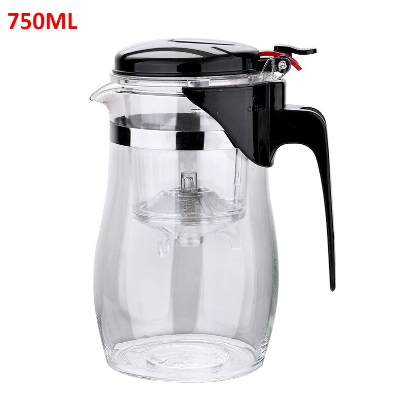 500ml/750ml glas tekanna värmebeständig tekanna för löst te med infusionsapparat kinesiskt set kontor tekanna: 750ml