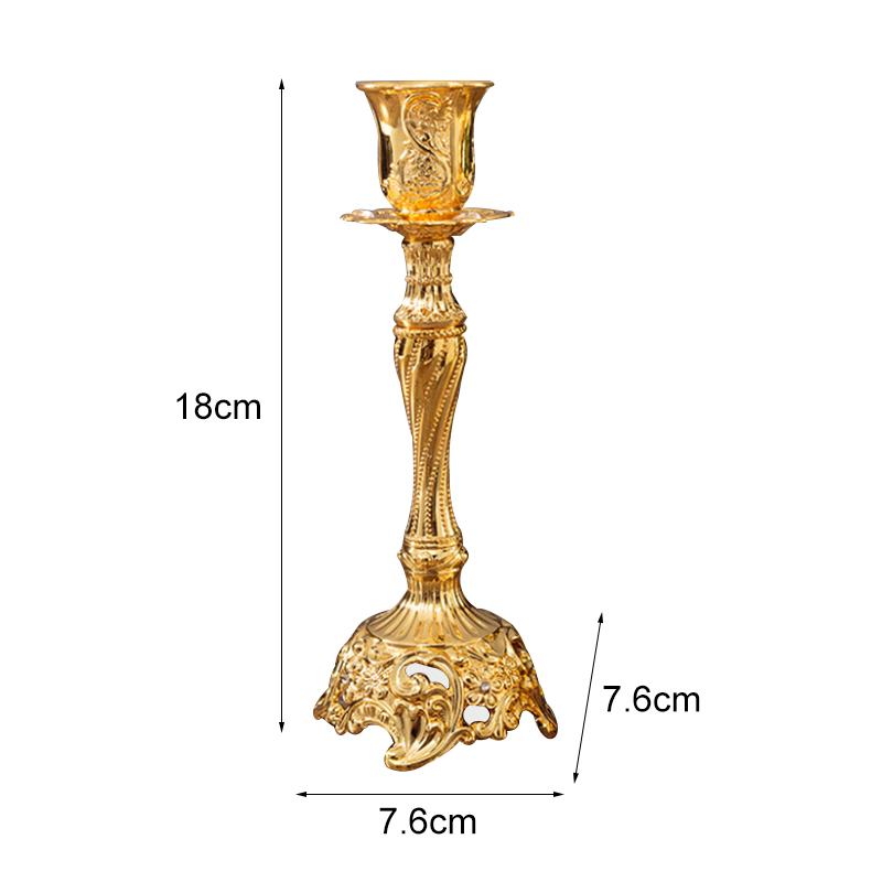 2 st/par guld/silver europa metall ljusstake gud ljusstakar metall antikviteter bord heminredning ljusstakar: Storlek l guldfärg