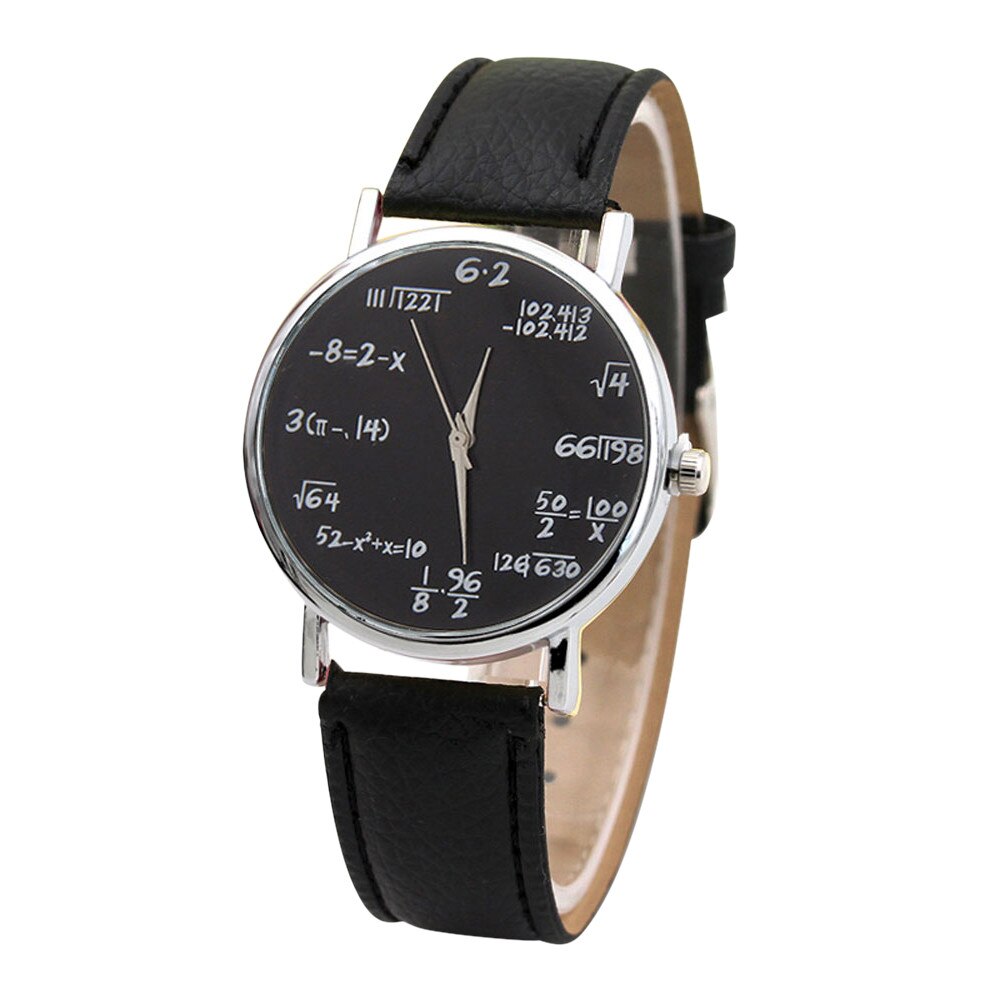 Geometrische Horloge Wiskundige Formule Prints Horloge Vrouwen Mannen Lederen Riem Quartz Math Horloge Dames Horloges: I