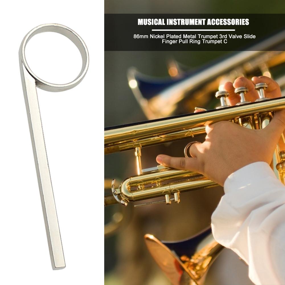 Slide Finger Pull Ring Portable Trumpet Valve Slide Finger Pull Ring for Trumpet Cornet Part Silver