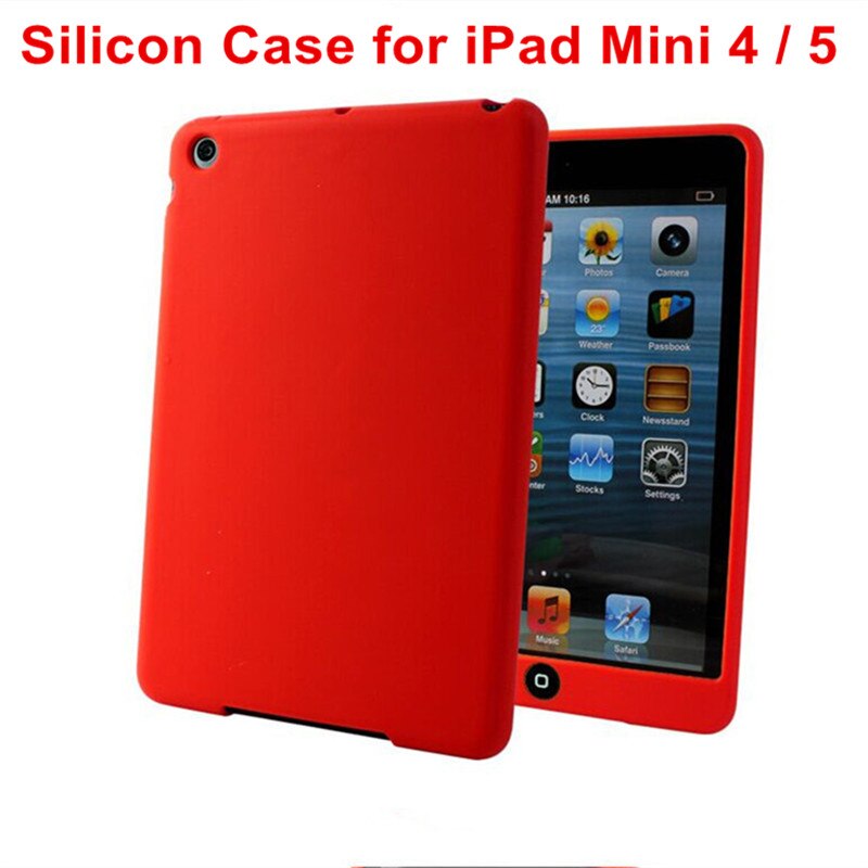Silicone Case for ipad mini 1 2 3 Case Full Body Protect Skin Soft Cover for ipad mini 5 case Soft Back Cover for iPad Mini 4: Mini 5 4 Red