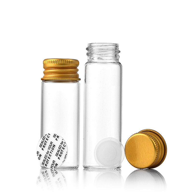 5 ~ 30ml små glassflasker med skrukork, oppbevaringsglass, minibeholdere, gjennomsiktige hetteglassflasker, tomme, påfyllbare flasker