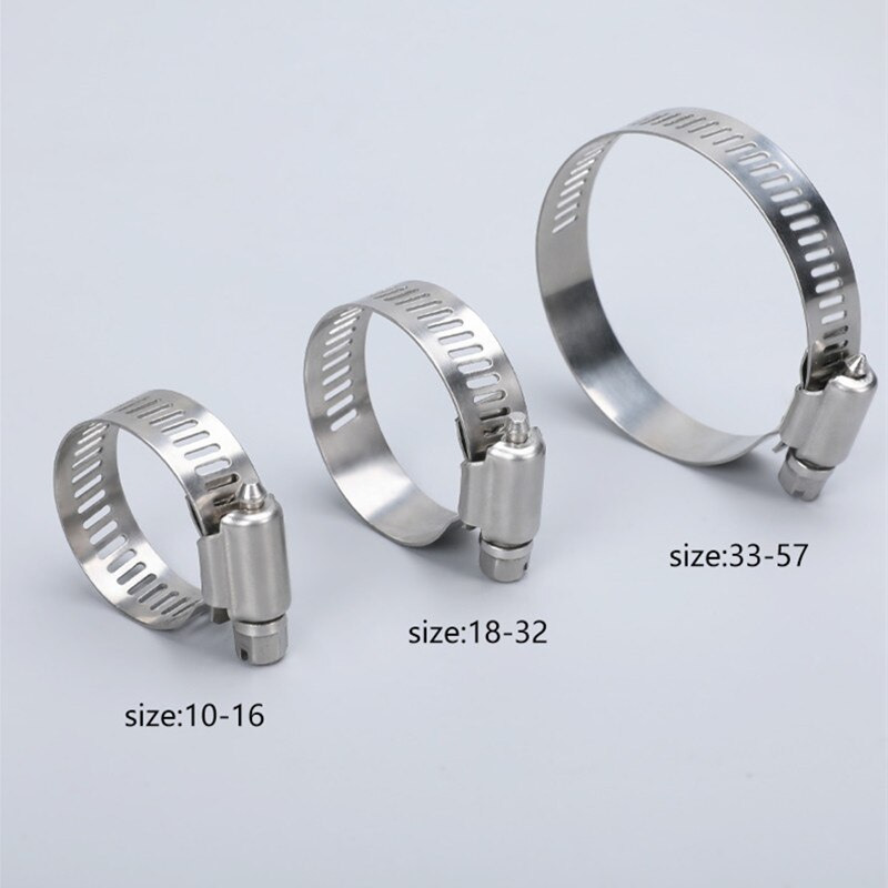 Adjustable Pipe Clamps 304 Stainless Steel for Water Pipe Plumbing Dryer Vent Hose Clamps 5PCS/lot