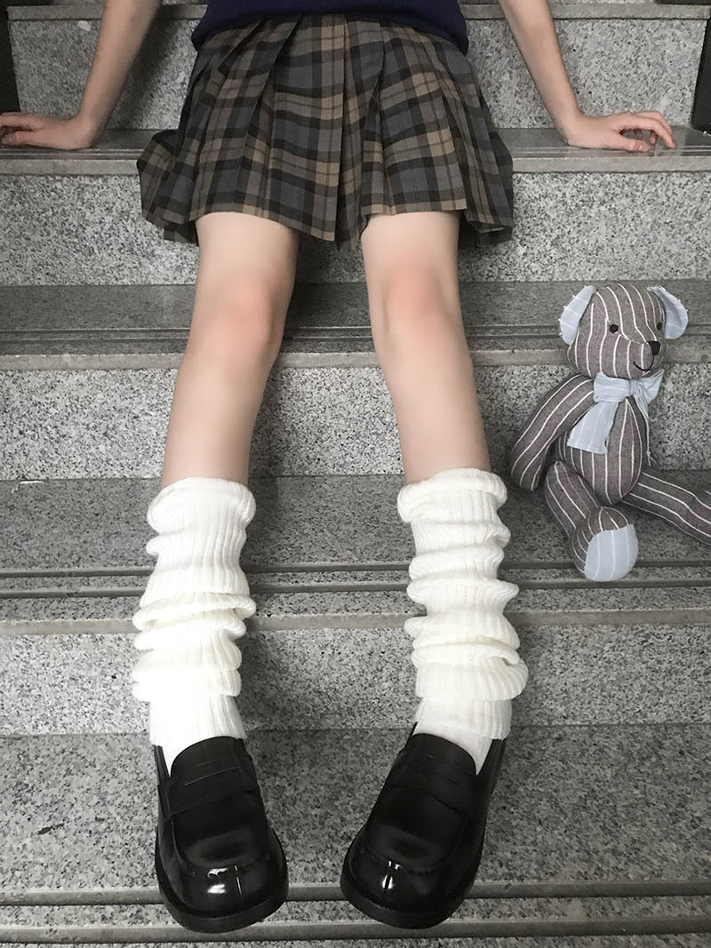 Verlängern Japanischen Lolita Süße Mädchen Beinlinge Gestrickte Fuß Abdeckung Frauen Herbst Winter Bein Wärmer Socken Haufen Haufen Socken
