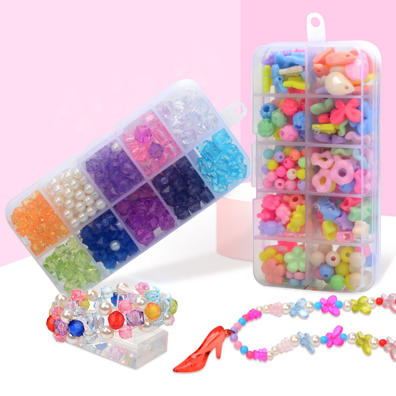 200 st pärlsats leksaker för pyssel 10 galler barn & #39 ;s pärlor flickor handgjorda pärlor armband halsband diy material barnleksak