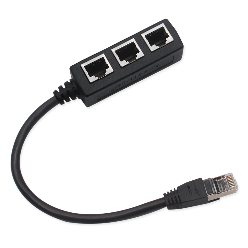 Adaptateur réseau répartiteur de câble Ethernet RJ45, séparateur Ethernet 1 à 3 câbles adaptateur de connecteur Ethernet Super LAN approprié Cat 6: Rouge