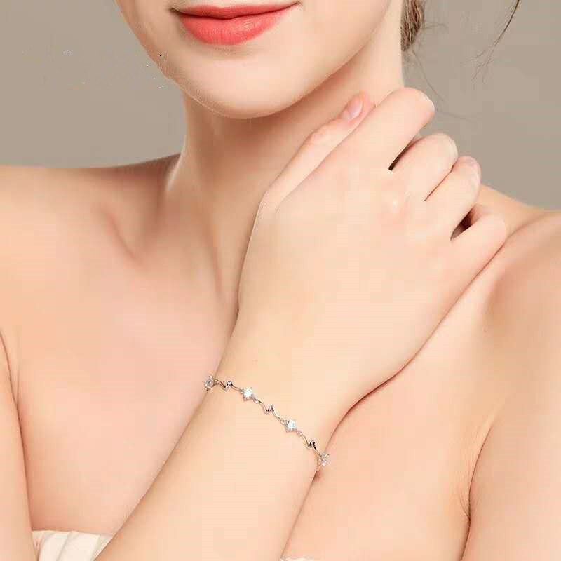 Koreanische Ausführung von 925 silber überzogene blaue kristall Armbinde frauen diamant Blitz Armbinde einfache schmuck Armbinde