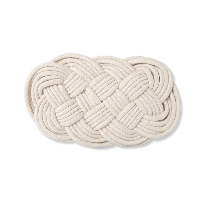 Handmade Woven Cotton Thread Jute Table Mat Non-Slip Dining Table Placemat Rattan Insulation Cup Coaster Home Dinner Decoration: W2