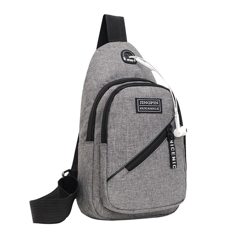 Riñonera de nailon para mujer, bolso cruzado de lona para uso diario, para deportes al aire libre, hombro y pecho: Style1-Grey