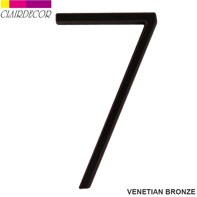 5 in Modern House Number Hotel Home Door Number Outdoor Address Plaque Zinc Alloy Number for House Address Sign #7: Default Title