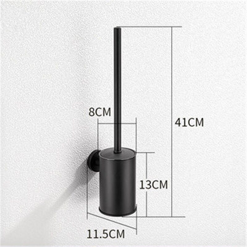 Spazzola di pulizia di tipo durevole di vendita calda per servizi igienici Set porta scopino in acciaio inossidabile Set bagno bagno Hardware oro/cromo: Style B black