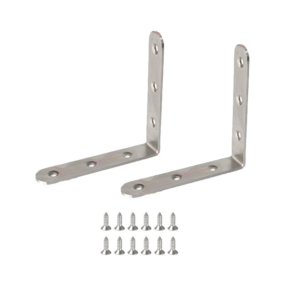 2pcs/10pcs L-Shaped Triangle Bracket Angle Support Stainless Steel 90 Degree Angle Code Fixing Hardware Hardware Accessories: 2pcs 125x125x20mm