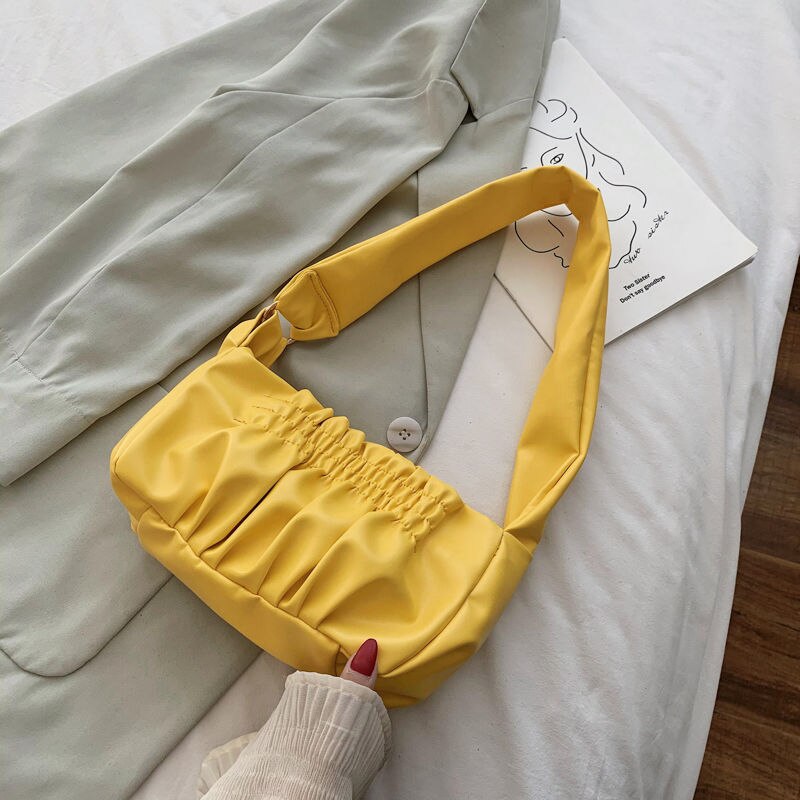 Bag For Women Cloud Bags PU Leather Shoulder Messenger Bags For Women Small Crossbody Bag Travel Chain Handbags and Purses: Yellow