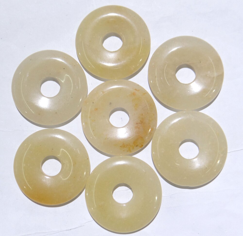 35mm natural stone Striped agates Quartz crystal tiger eye donut charm pendant for diy jewelry making necklace Accessories 1pcs: NO.9