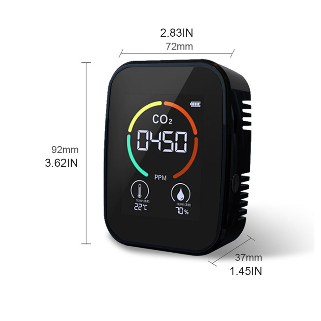 Multifunctional 5 in1 CO2 Meter Digital Temperature Humidity Sensor Tester Air Monitor Carbon Dioxide TVOC HCHO