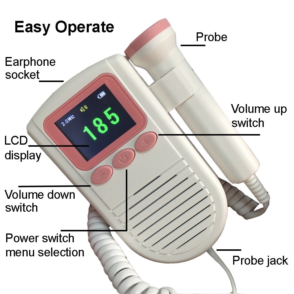 Loodom fötal Doppler Ultraschall Schwangere Monitor 2MHz sonde Alarm ...