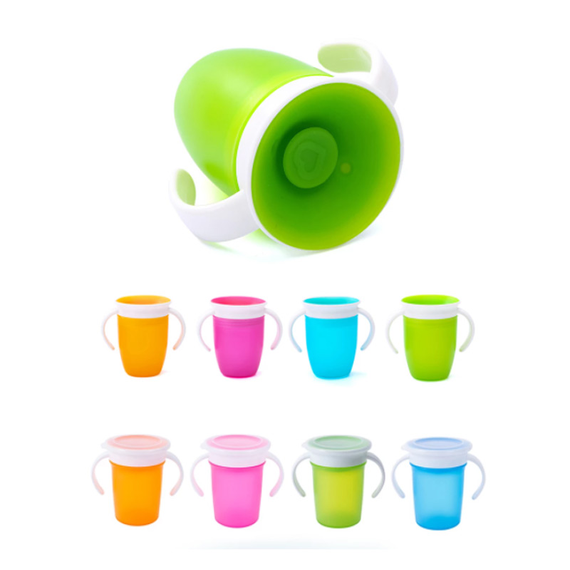 Tasse magique d&#39;apprentissage pour bébé, peut être tournée à 360 degrés, gobelet étanche pour enfant, bouteille d&#39;eau de 260ML