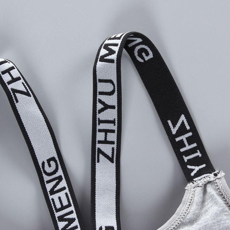 Young Girls Cotton Sport Traning Bra Letters Print Elastic Straps Bralette Vest U50F