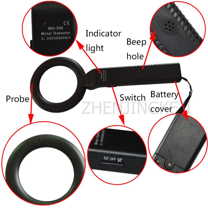 Détecteur de métaux portatif salle d'examen détecteur de sécurité détecteur de clou en bois détecteur d'or haute sensibilité Instrumentation