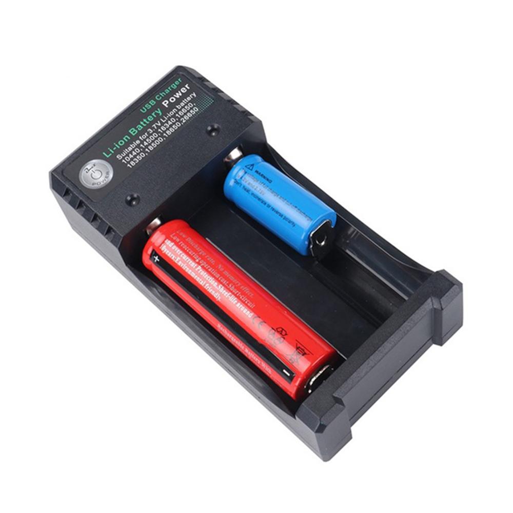 USB 18650 Battery Charger Black 2/1 Slots AC 110V 220V Dual For 18650 16340 14500 Charging 3.7V Rechargeable Lithium Battery