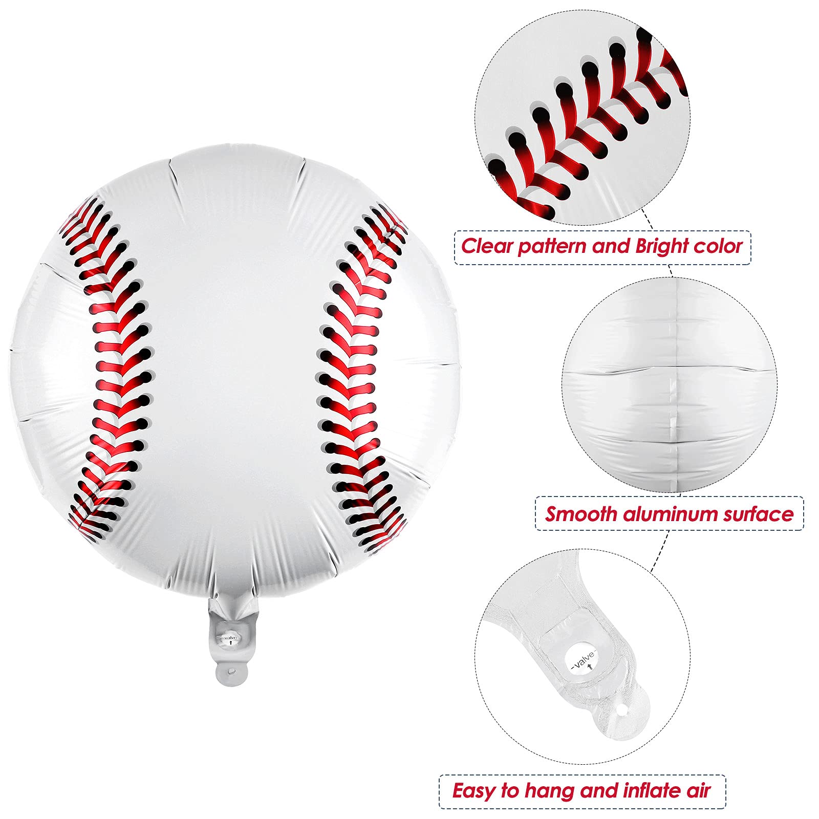 4/8/12 Uds. Globos de aluminio de béisbol de 18 pulgadas suministros para fiestas temáticas de béisbol decoraciones deportivas para fiestas de cumpleaños para niños
