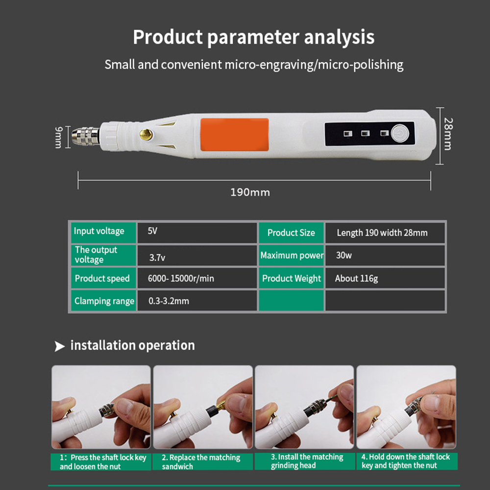 Dremel Engraver Electric Grinder Micro Rotary Tool Grinding Machine Battery Engraver Mini Driller Electric Grinder Power Tools