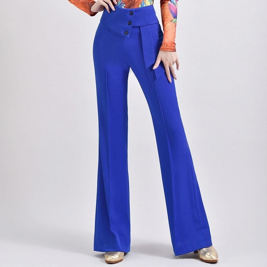 Frühling Sommer Frauen weites Bein Hosen Latin Tanzhose weibliche feste Tanzhose Damen hohe Taille lässige lose Hose