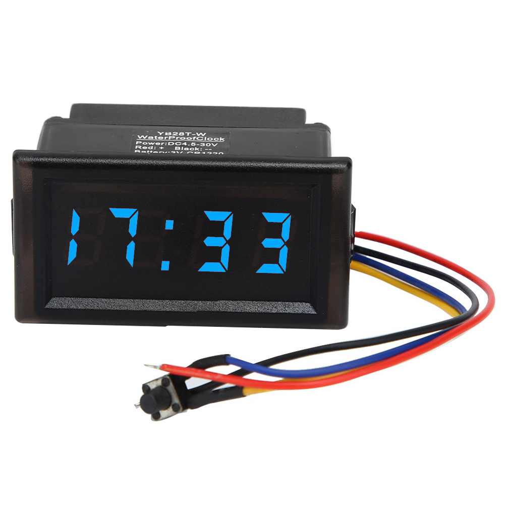 Auto digitale klok klok LED digitale display klok DC4.5-30V waterdicht stofdicht auto auto elektronische klok LED digitaal display