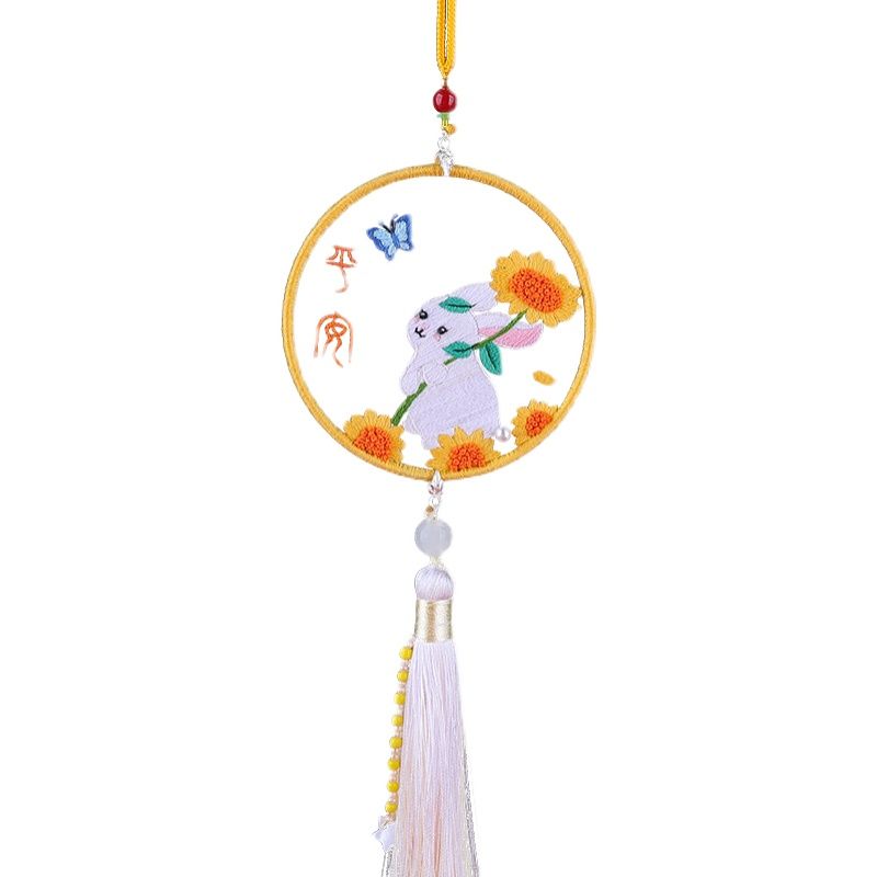 Ricamo fai da te nappa coppia materiale fatto a mano borsa punto croce Omamori ping un Fu gioielli in maglia ciondolo regalo