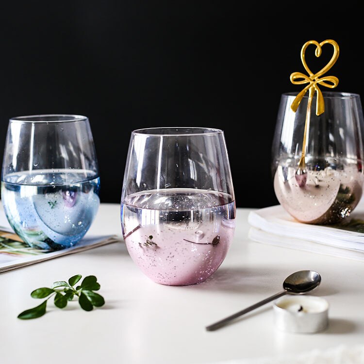 Bouteille d'eau en verre 500ML INS ciel étoilé, tasse ventre, pour la maison, tasse Kawaii, pour jus de lait, café, Smoothie, boisson, bière