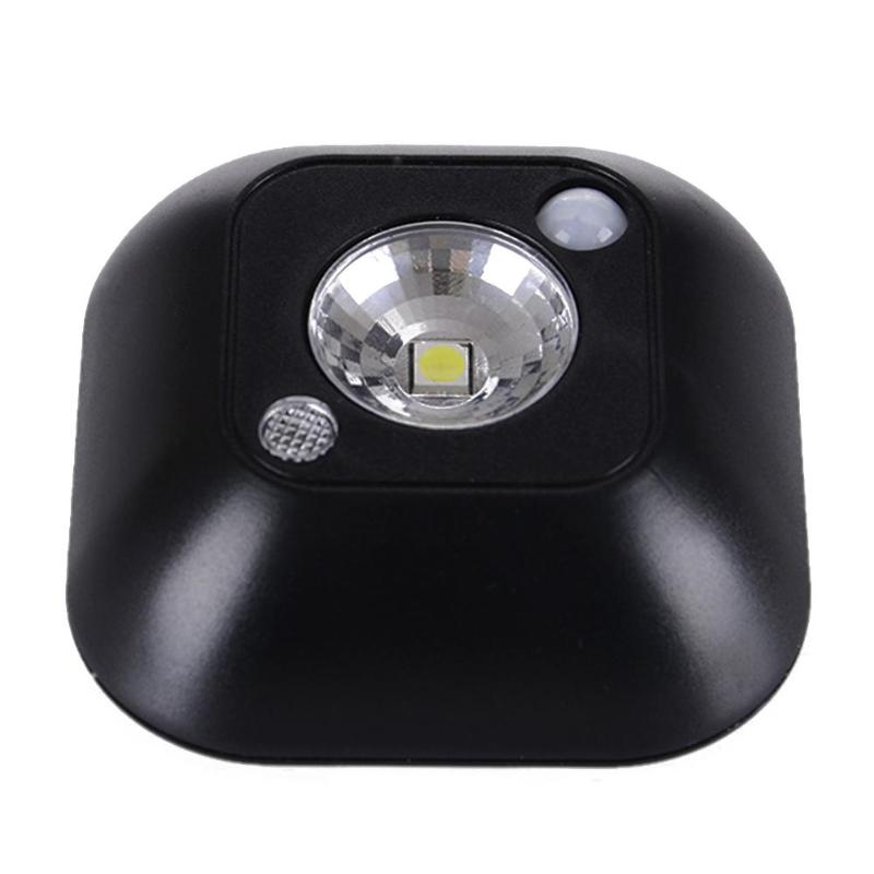 Draadloze LED Sensor Nachtlampje Infrarood Motion Activated Kabinet Wandlamp: Black