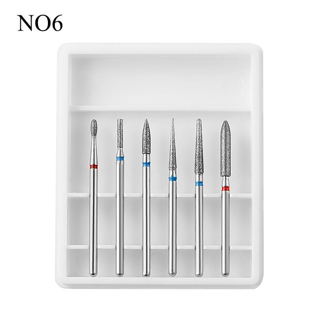 9 Typ Nagel Bohrer Diamant Fräsen Cutter Für Manikübetreffend Häutchen Entfernen Nagel Bits Elektrische Maschine Grat einstellen Zubehör: 6