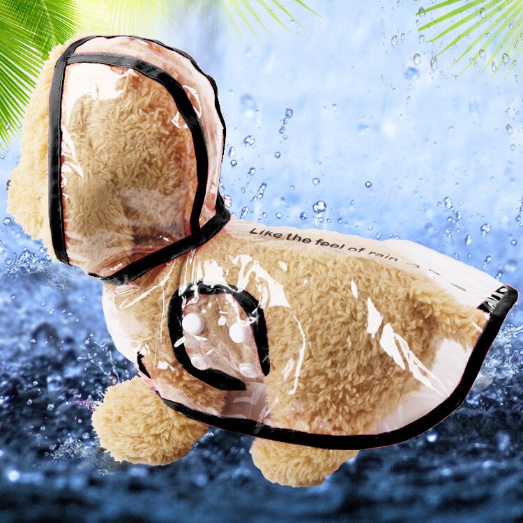 Transparent Waterproof Rain Coat For Dogs Cat Pet Pet Dog Raincoat For Small Dogs Medium Puppy Transparent Dog Raincoats: black / L for 3.5-4.5 kg
