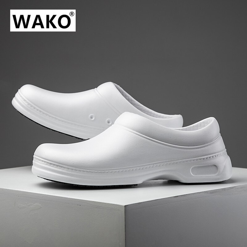 white kitchen shose men slip on waterproof EAV rainboots anti slip 2022 couple waterproof water shoes for men