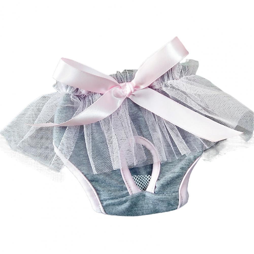 Wearable Pet Short Pants Comfortable Non-sticky Hair Health Care Puppy Shorts Sanitary Pants: Grey / L