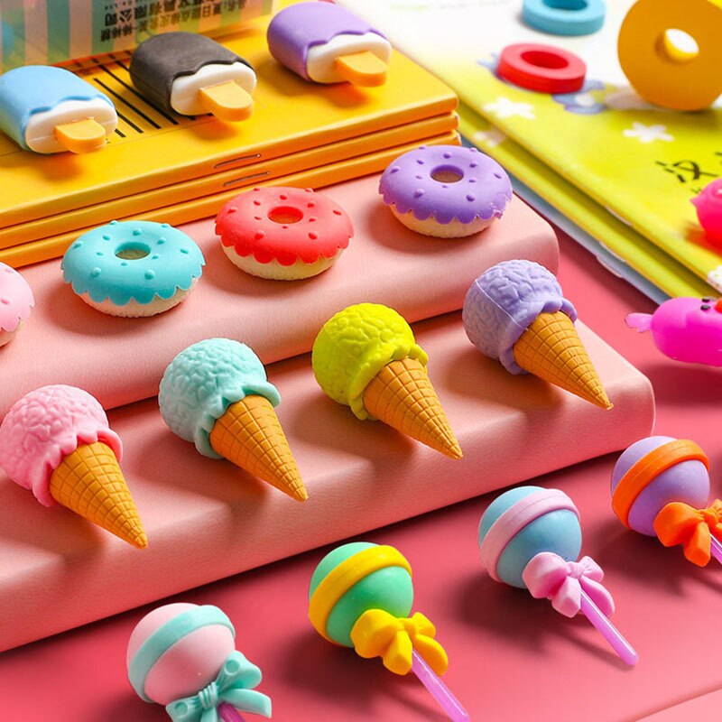1 sztuk Kawaii lody pączki lizak odpinany gumka gumka dla dzieci prezent narzędzie robić korekcji szkoła papiernicze kreatywny prezent