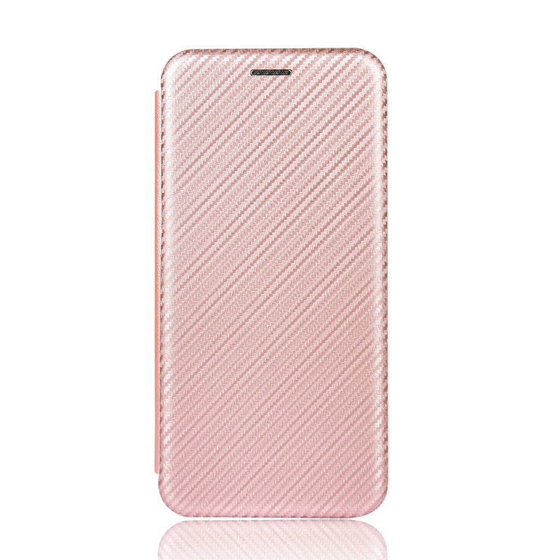 Zenfone 8 ZS590KS Case Flip Lederen Boek Carbon Fiber Cover Tpu Bumper Voor Asus Zenfone8 ZS590 Wallet Case Funda Zenfone 8Z 8 Z: Zenfone 8Z / Roze