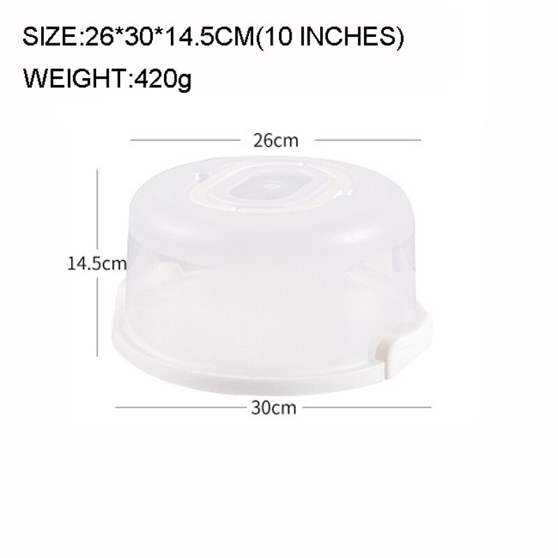 BalleenShiny Round Folding Plastic Portable Cake Box Cupcake Portable Packing Box Transparent Birthday Cake Box Toast Cake Box: T3