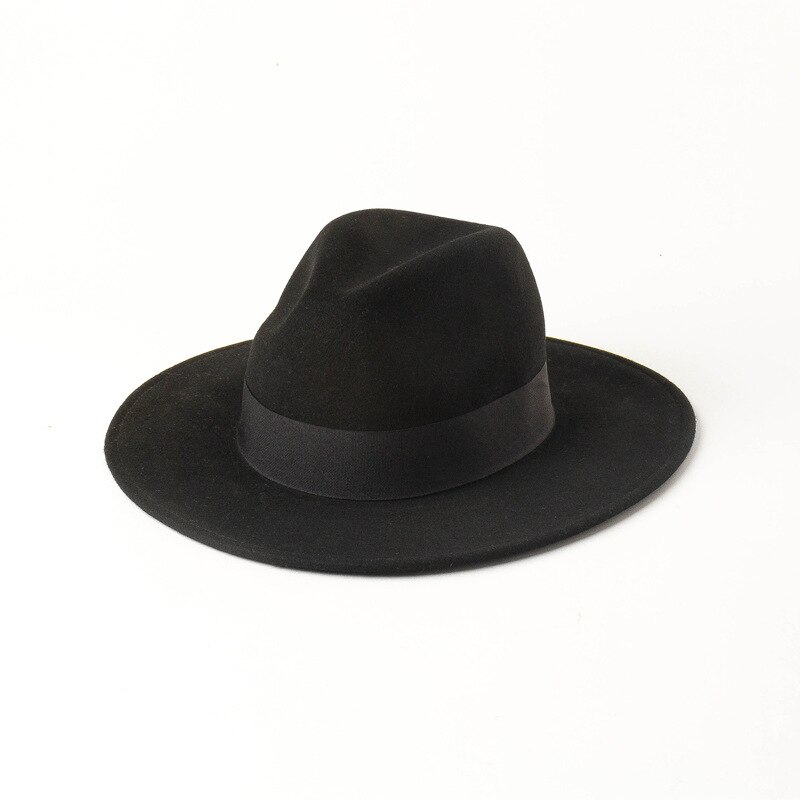 Uspop Vrouwen Wol Hoed Geweven Wol Fedora Hoed Casual Mode Multi-color Lint Wol Jazz Hoeden: Black 1